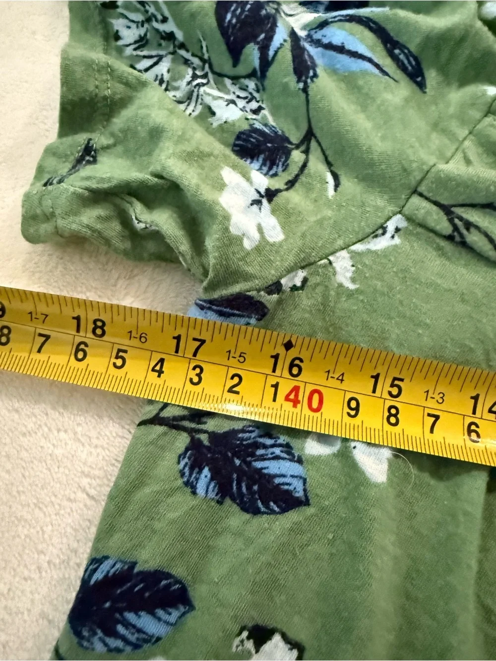 Lucky Brand Green Floral Square Neck Short Sleeve Cotton Modal Top Shirt S/P E01 - Picture 3 of 5